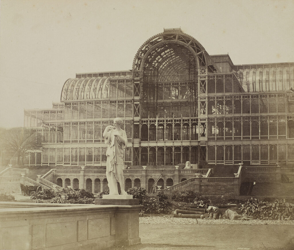 Black and white Victorian photograph of the Crystal Place’s South Transept.